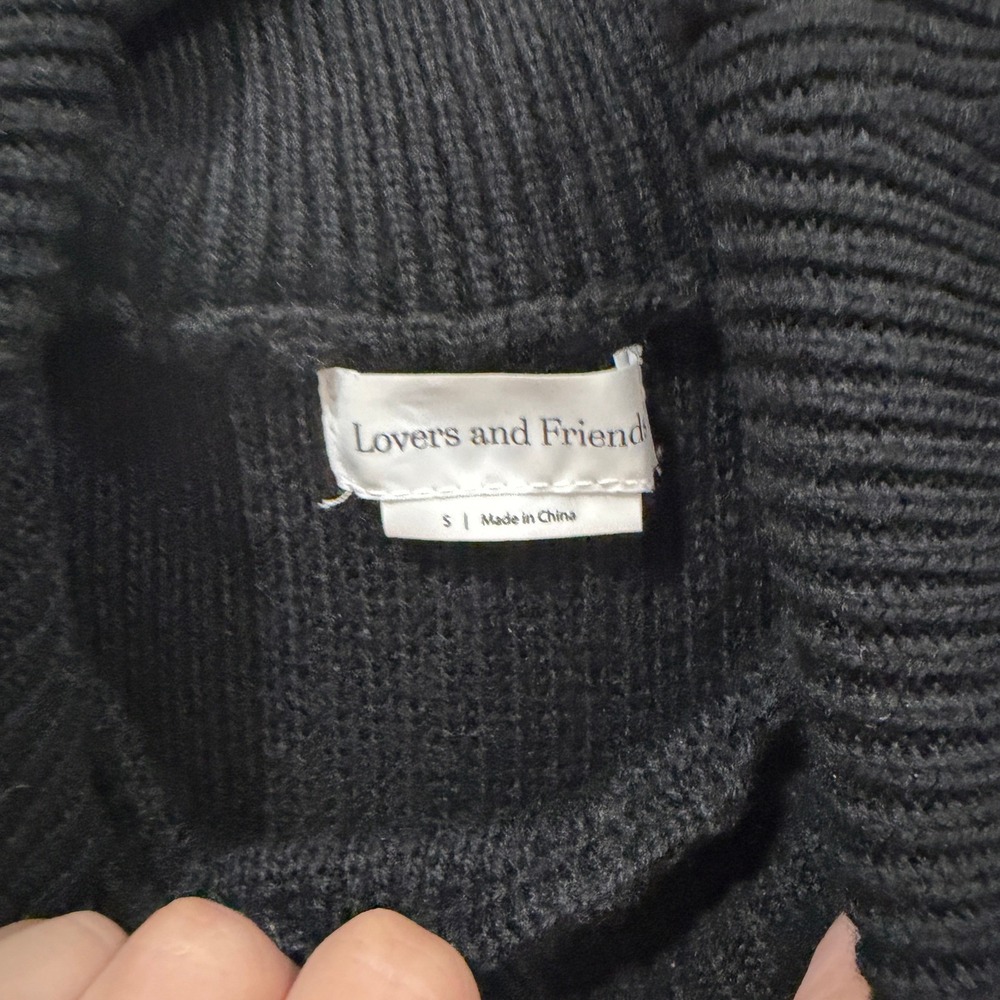 Lovers and Friends Black Distressed Turtleneck Sweater Dress Size S Keeney - Picture 5 of 10